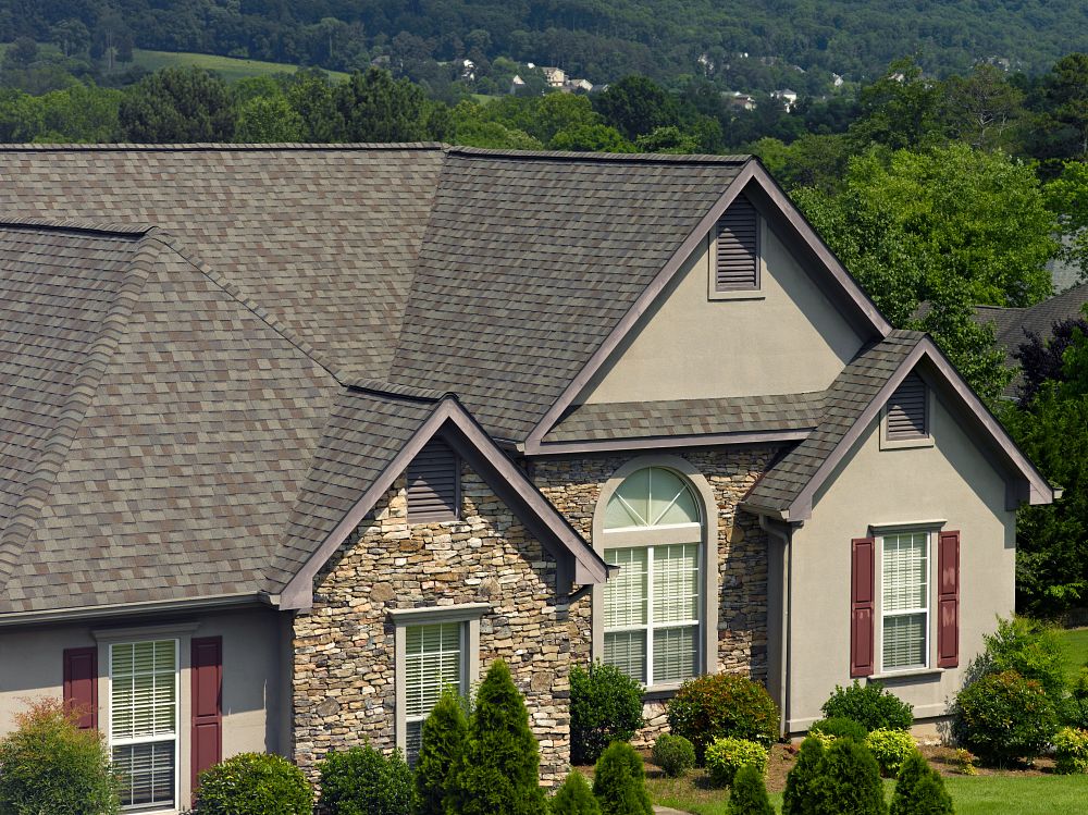 CertainTeed Landmark Weathered Wood shingles installed on a home